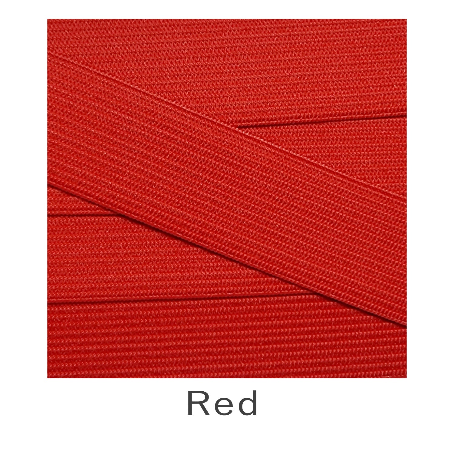 25mm Coloured Knitted Elastic - Red