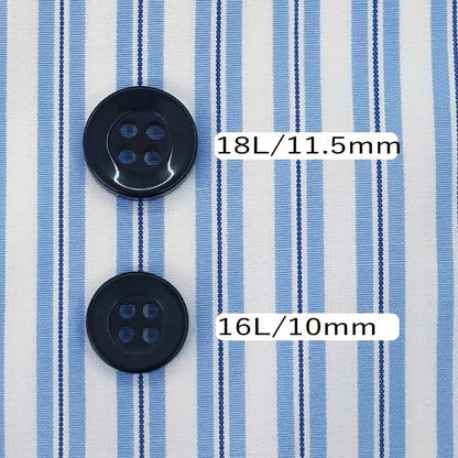 4 Hole Shirt Button Black Sizes