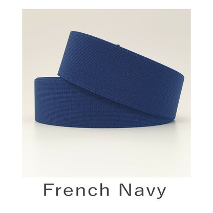 50mm Belting Elastic Heavy Duty Woven Elastic - French Navy