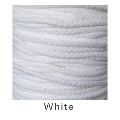 5mm Braided Drawstring Cord White