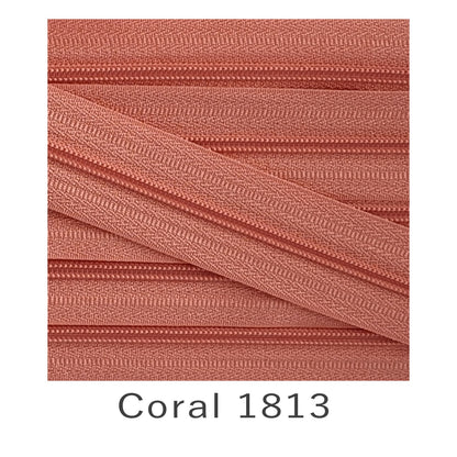 No.3 Continuous Zip Tape Coral 1813